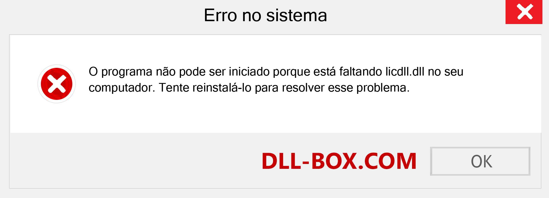 Arquivo licdll.dll ausente ?. Download para Windows 7, 8, 10 - Correção de erro ausente licdll dll no Windows, fotos, imagens